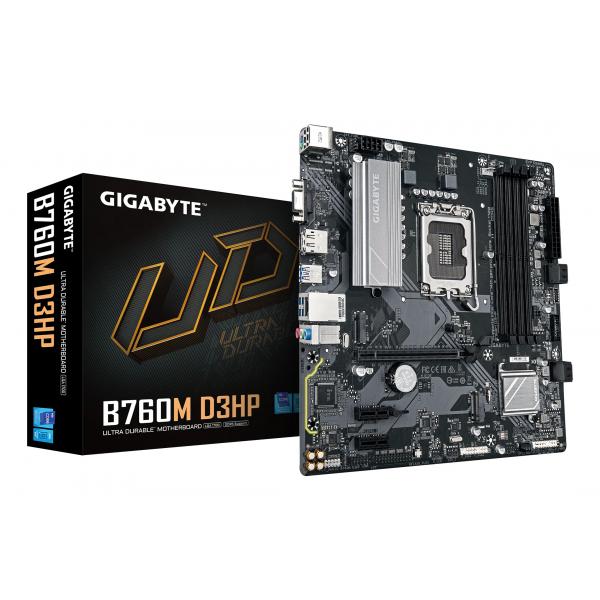 GIGABYTE B760M D3HP Scheda Madre - CPU Intel Core di 14ª Generazione, VRM 4+1+1 fasi, fino a 5600 MHz DDR5, 2xPCIe 4.0 M.2, LAN GbE, USB 3.2 Gen 1 (MB GBT Intel 1700 B760M D3HP)