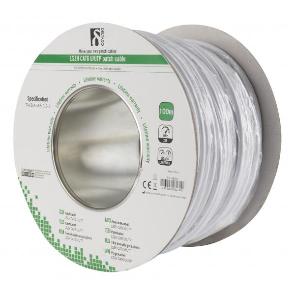 Deltaco TP-48SH cavo di rete Bianco 100 m Cat6 U/UTP [UTP] (DELTACO TP-48SH - bulkkabel - 100 m -)