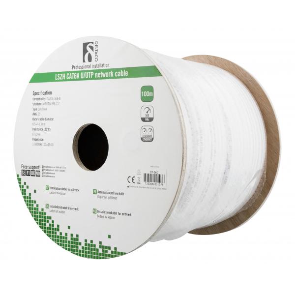 Deltaco TP-56C cavo di rete Bianco 100 m Cat6a U/UTP [UTP] (DELTACO bulkkabel - 100 m - hvid)
