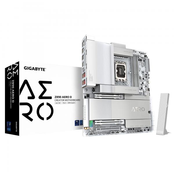 GIGABYTE Z890 AERO D Scheda Madre - Supporta CPU Intel Core Ultra [Serie 2], VRM a 16+1+2 fasi, fino a 9500MHz DDR5 [OC], PCIe 5.0 M.2, Wi-Fi 7, Thunderbolt 5 (Gigabyte Z890 AERO D - bundkort - ATX)