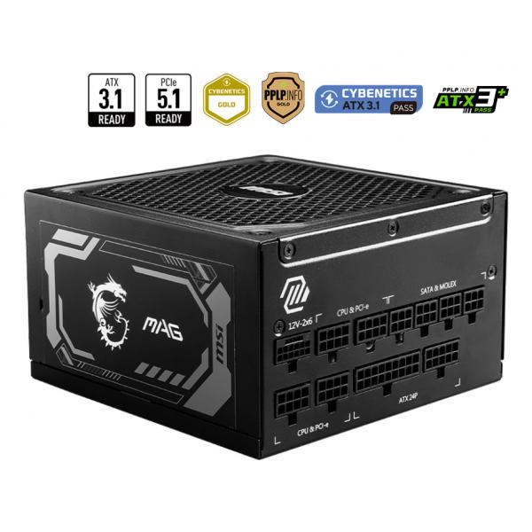 MSI MAG A1250GL PCIE5 alimentatore per computer 1250 W 24-pin ATX 1U Nero (MSI str?mforsyning)