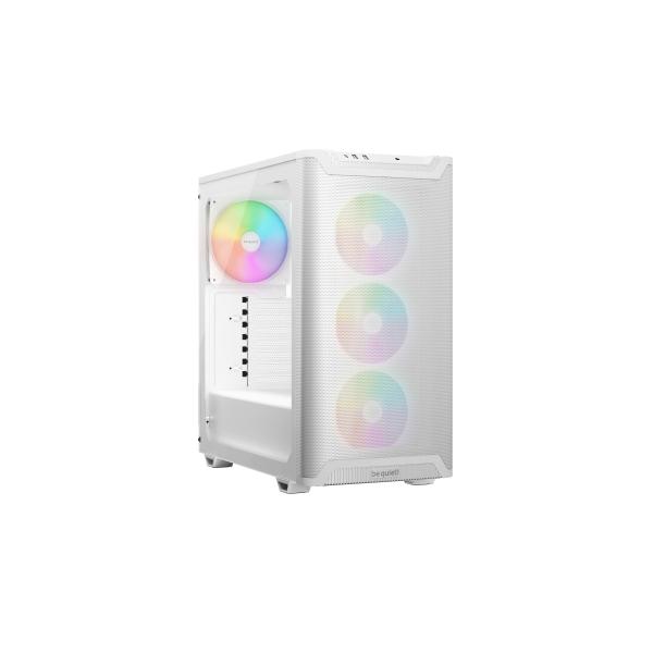 Be Quiet! Pure Base 501 LX Gaming Case w/ Glass Side, ATX, Compact Design, 4x ARGB Fans, ARGB Controller & Hub, High Airflow, USB-C, White