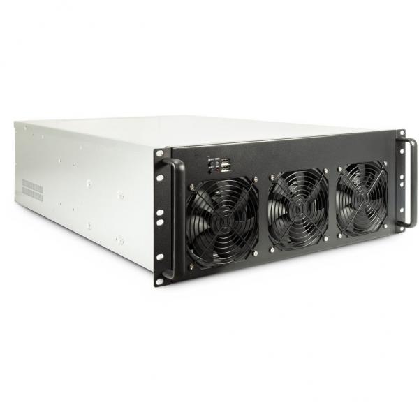 Inter-Tech 4F28 Supporto Nero, Argento (Inter-Tech 4F28 Mining - rack-monterba)
