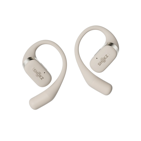 SHOKZ OpenFit Cuffie Wireless A clip Chiamate/Musica/Sport/Tutti i giorni Bluetooth Bianco (SHOKZ OPENFIT BEIGE SPORTS HEADPHONES)