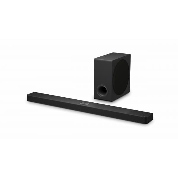 LG Soundbar S90TY, 570W su 5.1.3 canali, Dolby Atmos, Wi-Fi, 3 speaker up-firing (LG S90TY Sort 5.1.3 kanaler 570 W)