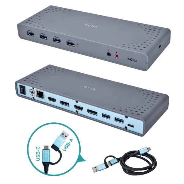 i-tec USB 3.0 / USB-C / Thunderbolt 3 Dual Display Docking Station (I-TEC USB-C/A DUAL 4K DOCK ST. - 2XHDMI 2XDP 6XUSB 3.0 K-LOCK)