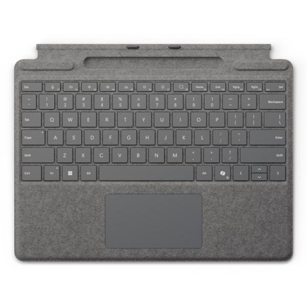 Microsoft Surface Pro Keyboard with pen storage QWERTZ Tedesco Microsoft Cover port Platino