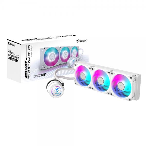 GIGABYTE AORUS WATERFORCE II 360 ICE AIO Liquid CPU Cooler - Ventole ARGB 3x120mm, meccanismo di bloccaggio scorrevole, DAISY-CHAIN, compatibile con Intel LGA 1700 e AMD AM5