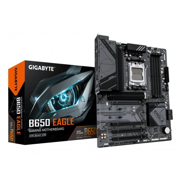 GIGABYTE B650 EAGLE - Supporta CPU AMD Ryzen 9000, VRM Digitale a 12+2+2 fasi, fino a 7600MHz DDR5 (OC), 1xPCIe 5.0 + 2xPCIe 4.0 M.2, LAN GbE, USB 3.2 Gen2