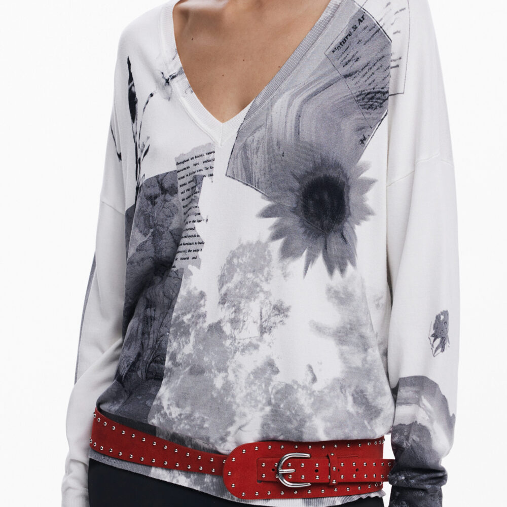 DESIGUAL MAGLIA DONNA BIANCO