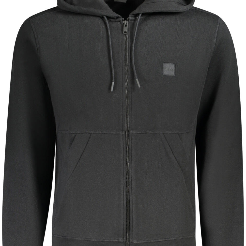 BOSS FELPA CON ZIP UOMO NERO