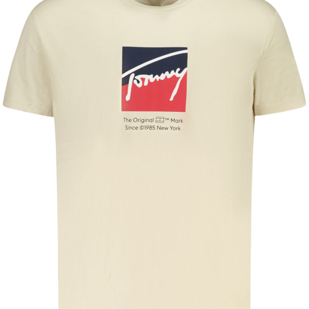 TOMMY HILFIGER T-SHIRT MANICHE CORTE UOMO BEIGE