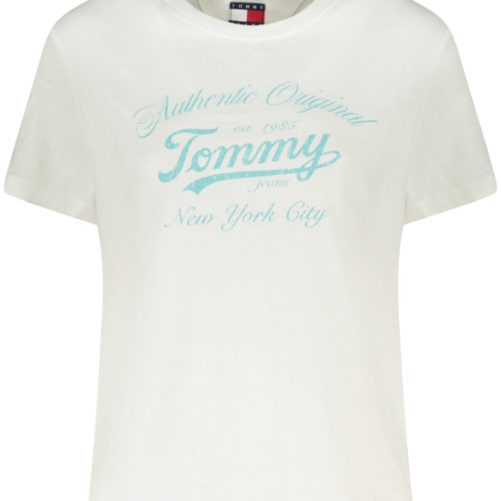 TOMMY HILFIGER T-SHIRT MANICHE CORTE DONNA BIANCO
