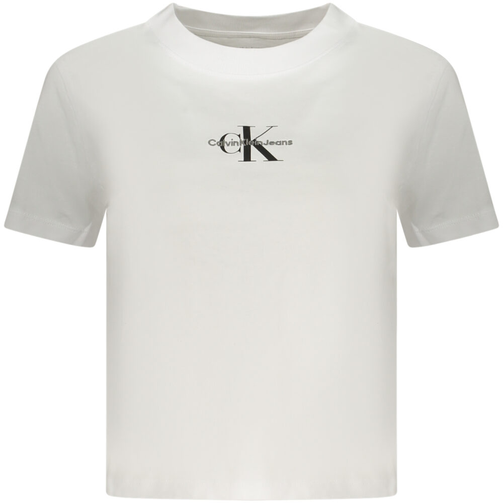 CALVIN KLEIN T-SHIRT MANICHE CORTE DONNA BIANCO