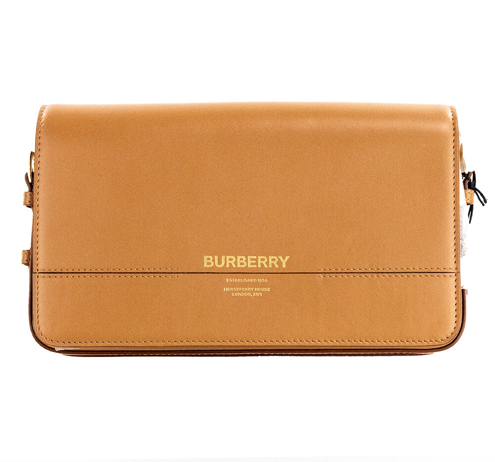 Grace Small Nutmeg Smooth Leather Flap Crossbody Clutch Handbag Purse