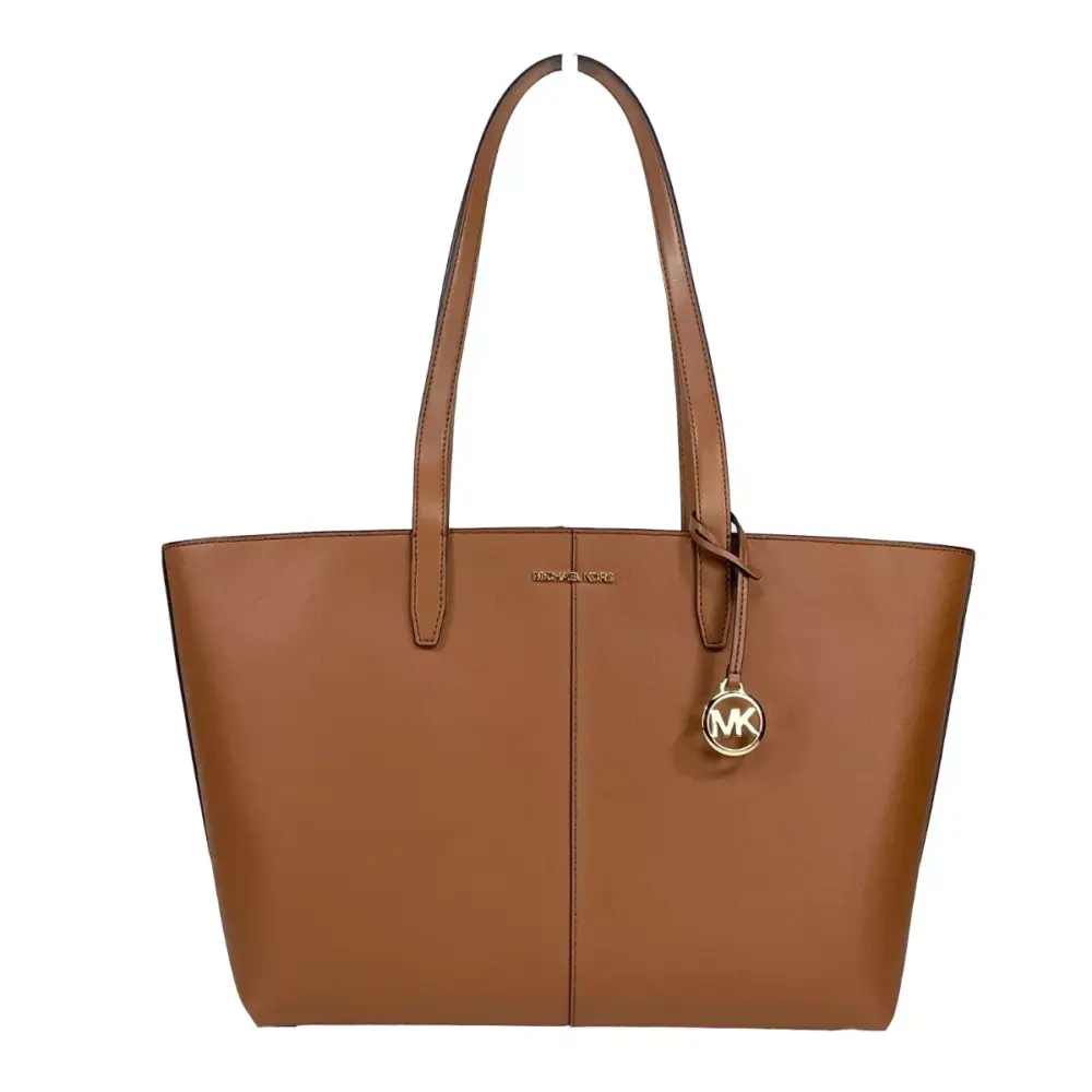 Medium Zip Top Tote Carryall Bag Brown