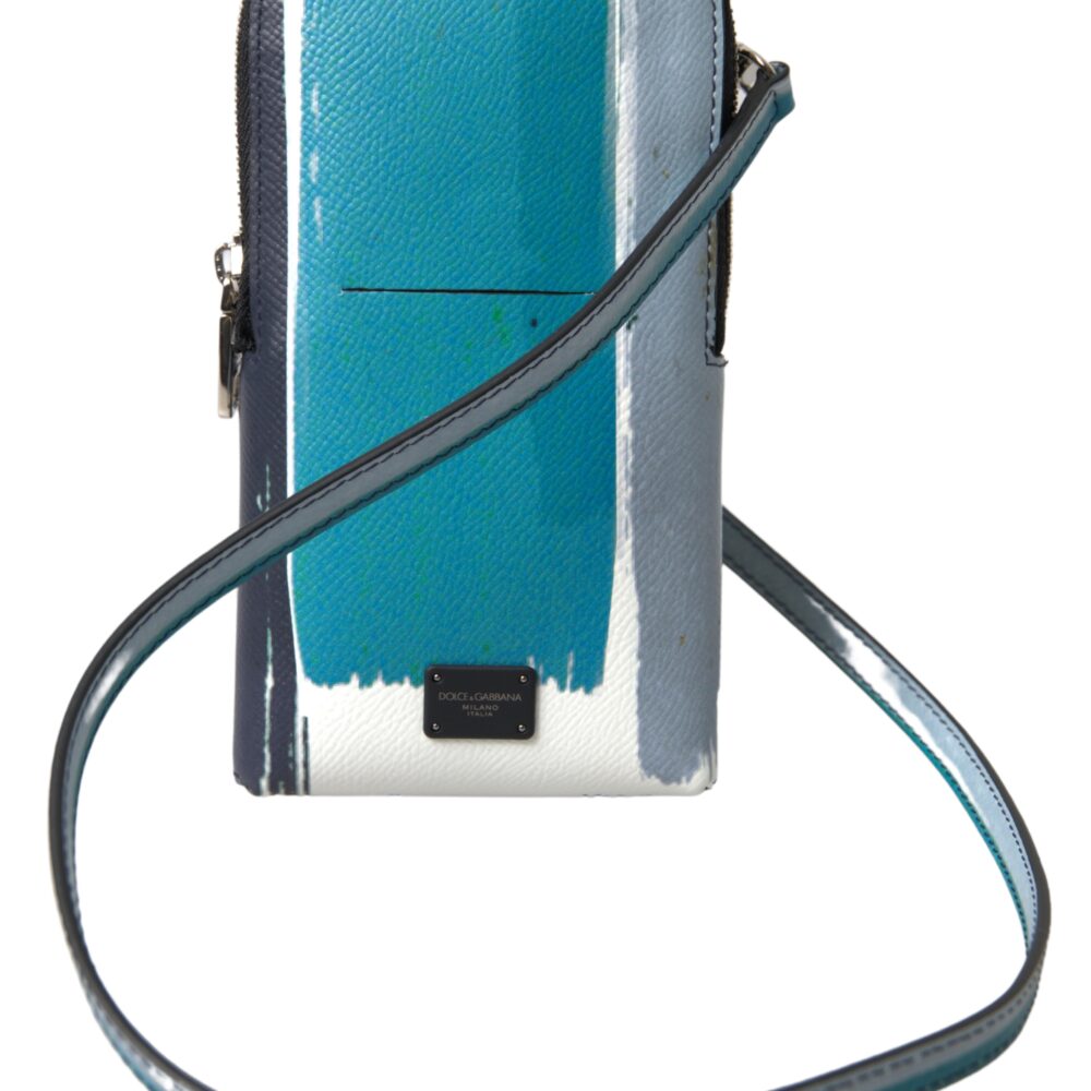 Blue Leather Purse Crossbody Sling Phone Bag Unisex