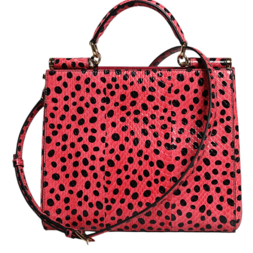 Pink Exotic Leather Top Handle Tote Crossbody Bag