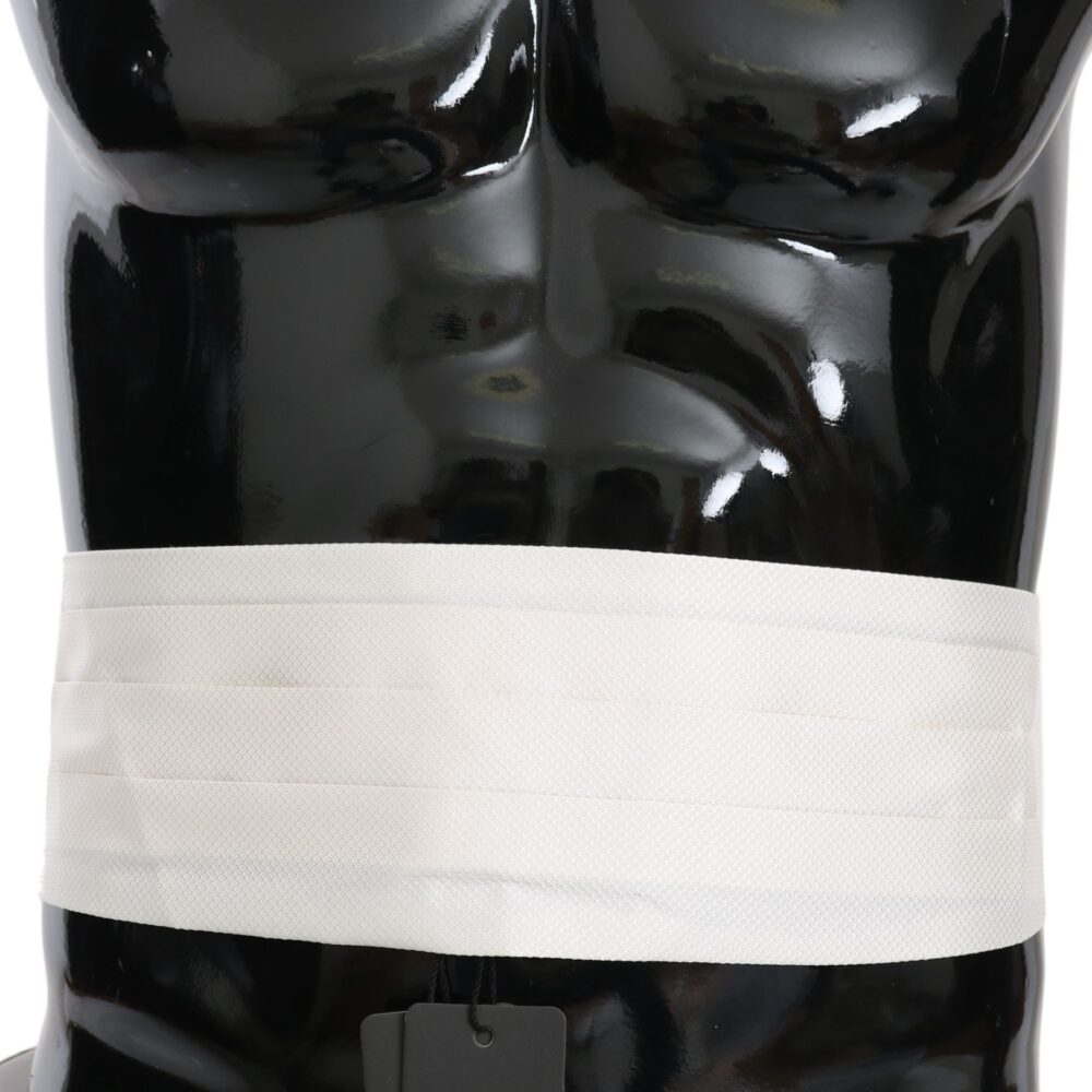 White Men Waist Belt 100% Silk Cummerbund