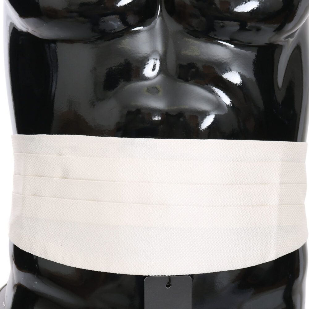 White Men Waist Belt 100% Silk Cummerbund