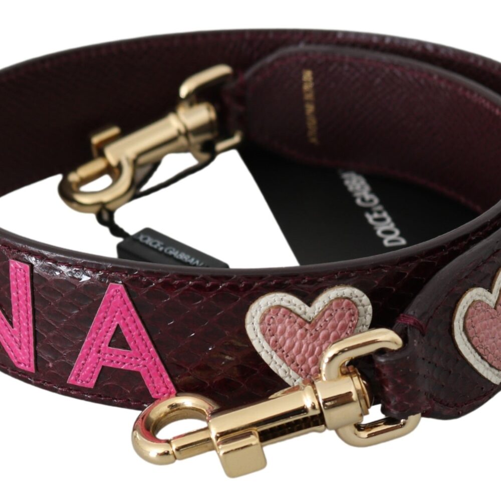 Bordeaux Exotic Skin Leather Belt Shoulder Strap