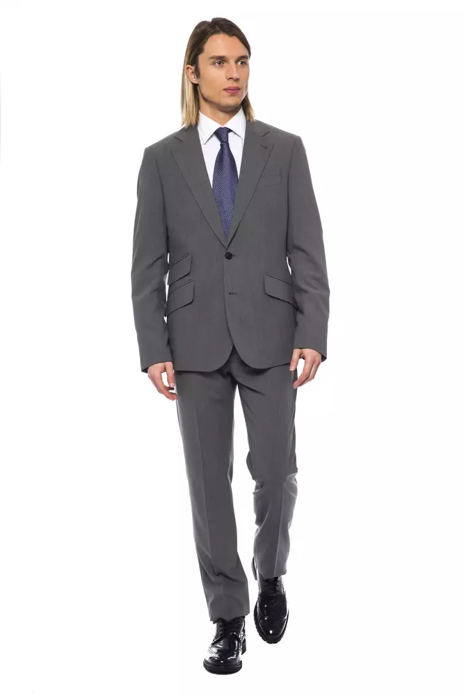 Gray Wool Men Blazer