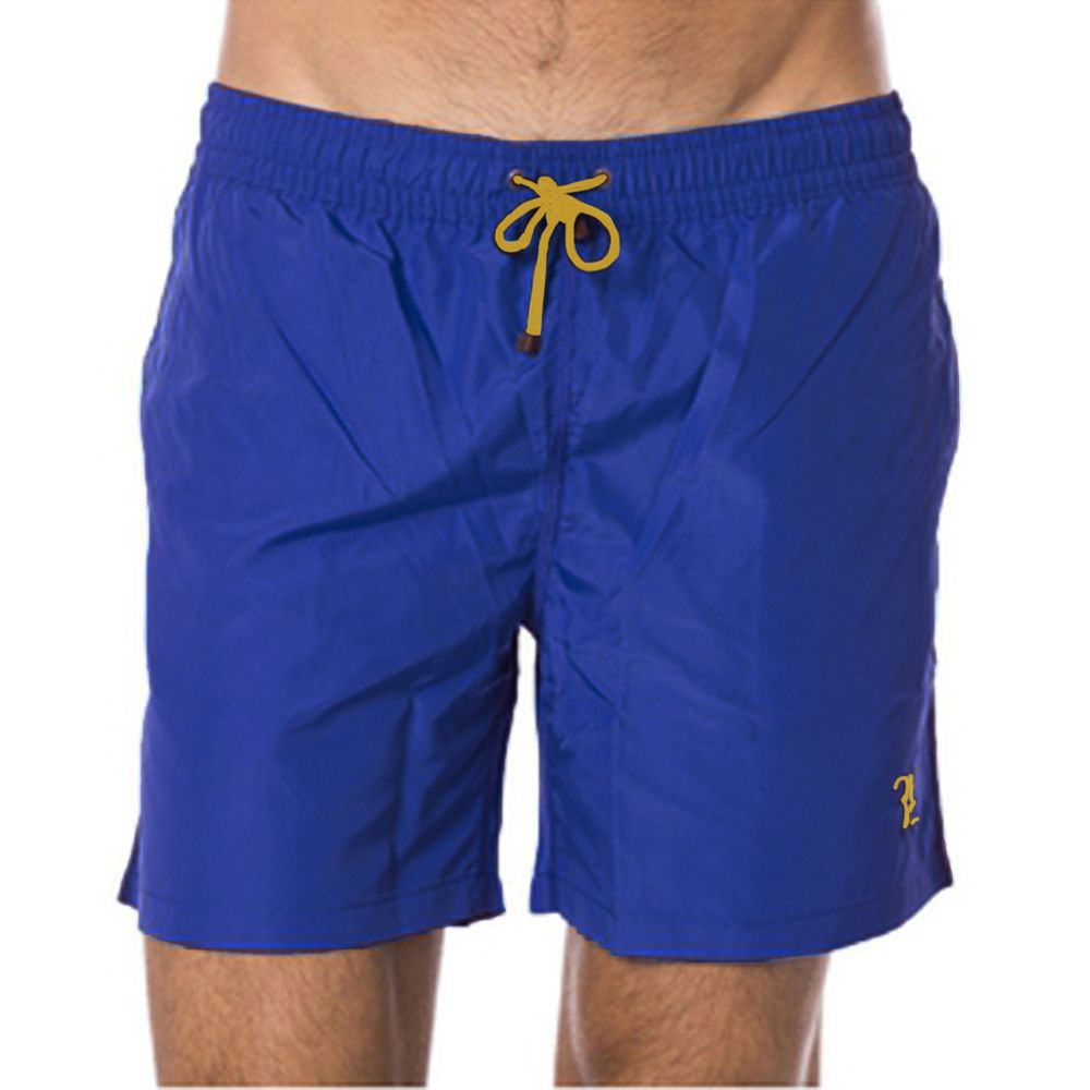 Blue Polyester Men's Swim Trunk