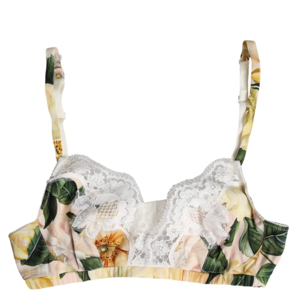 Multicolor Floral Print Non Wire Bra Underwear