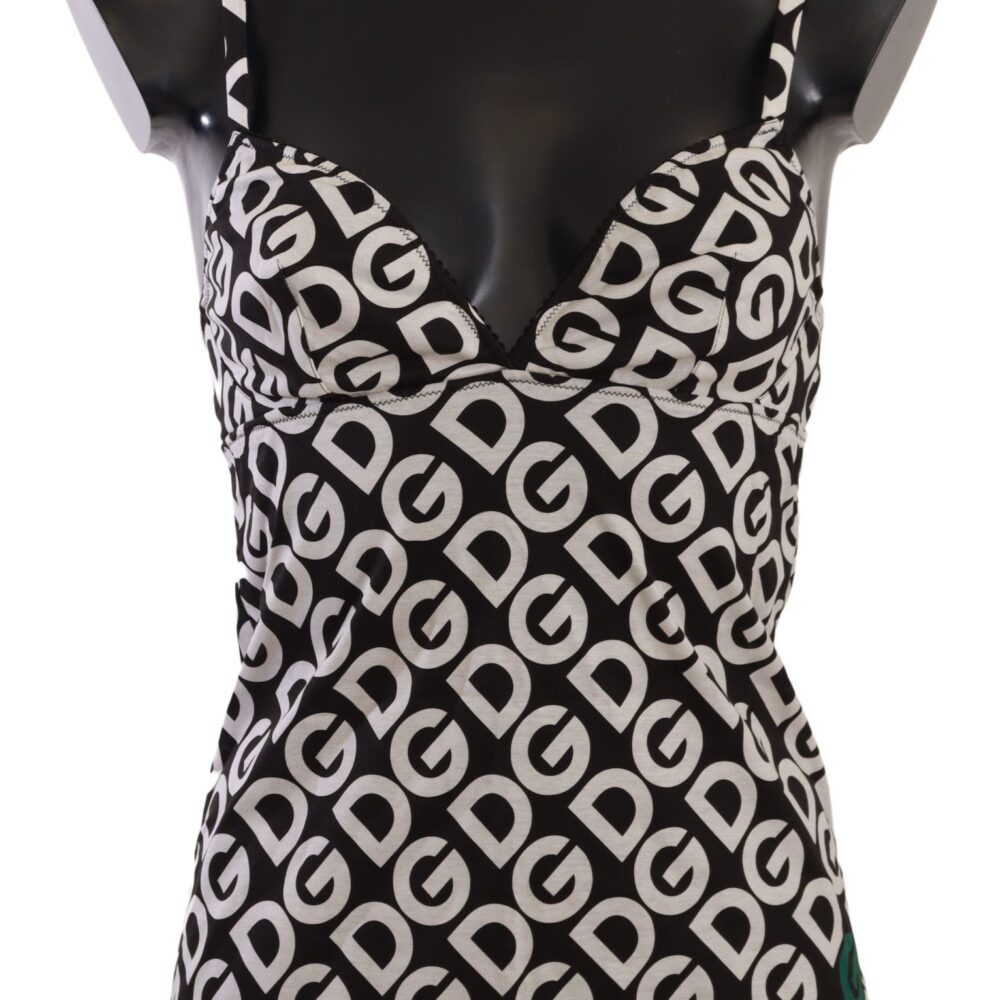 Black White Logo Print Camisole Top Underwear
