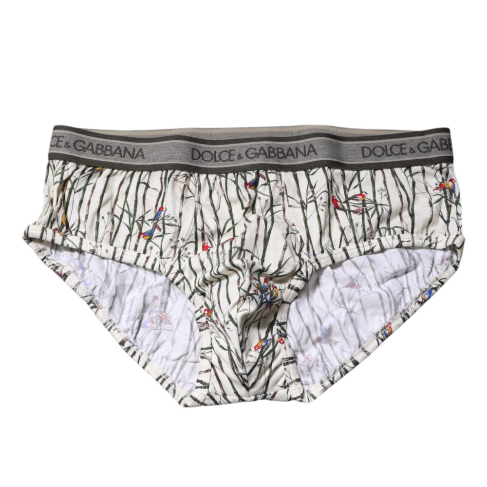 Ivory Bird Print Cotton Regular Brief Underwear
