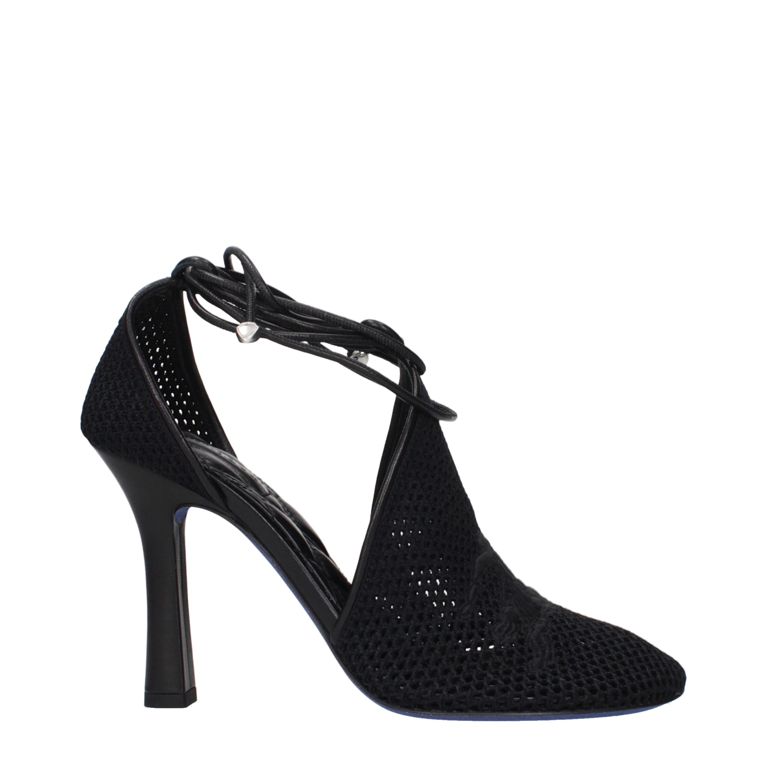 Black Fabric High Heel Pumps