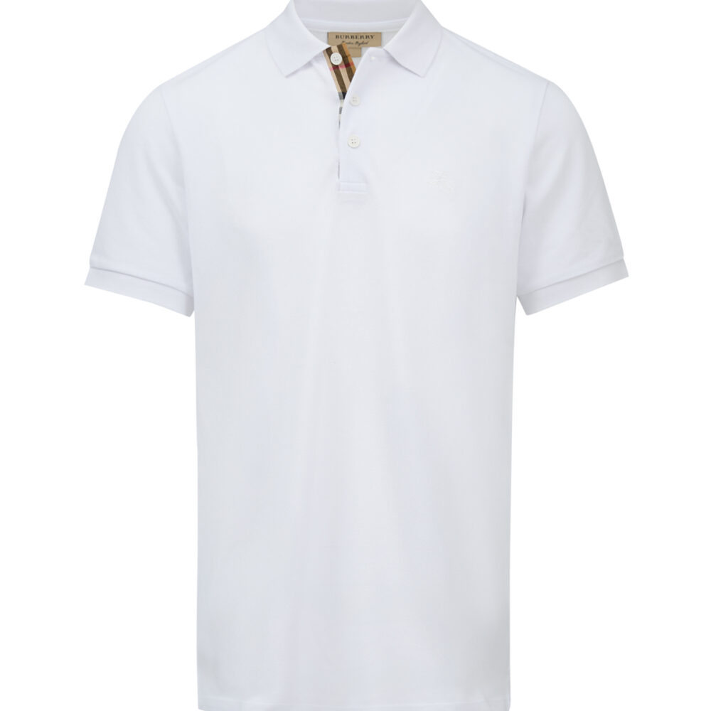 White Cotton Collared Polo Shirt