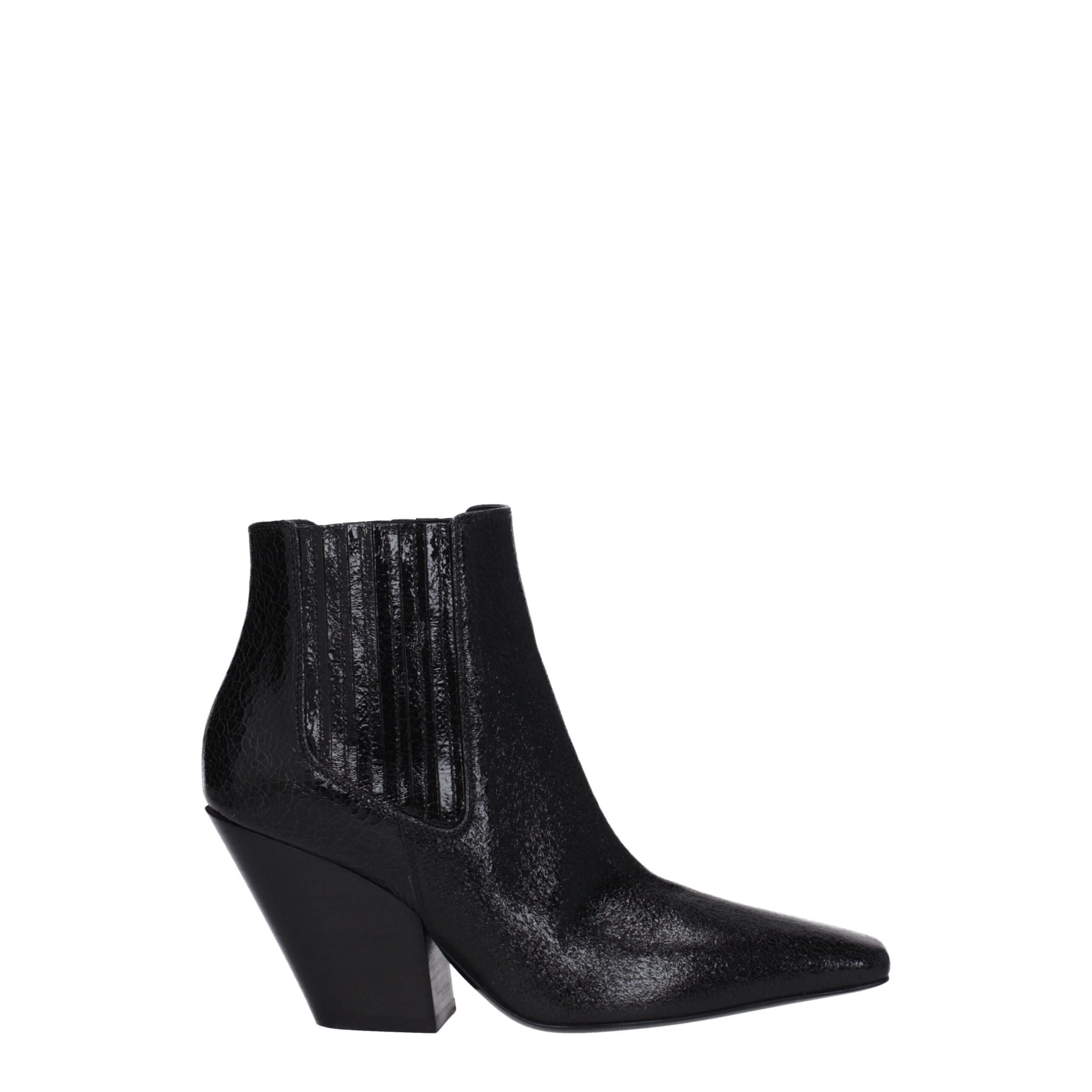 Black Leather Ankle Boots