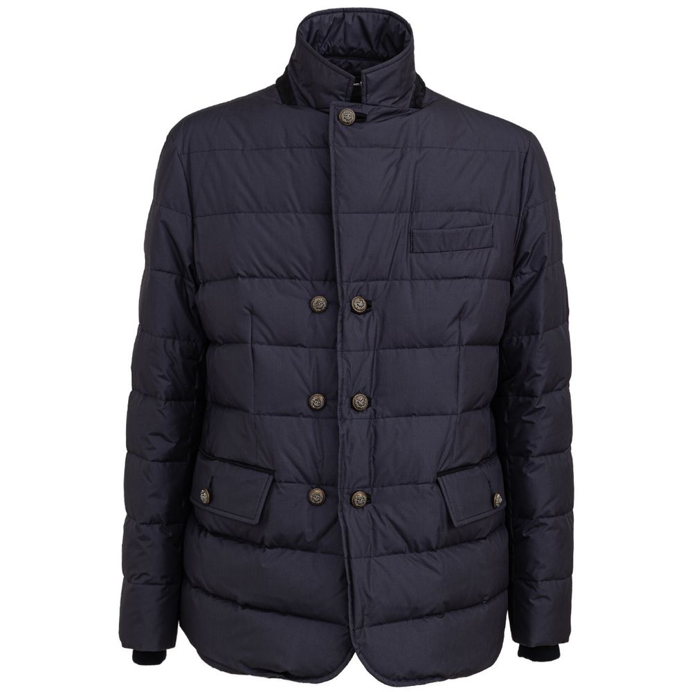 Blue Polyester Jackets & Coat