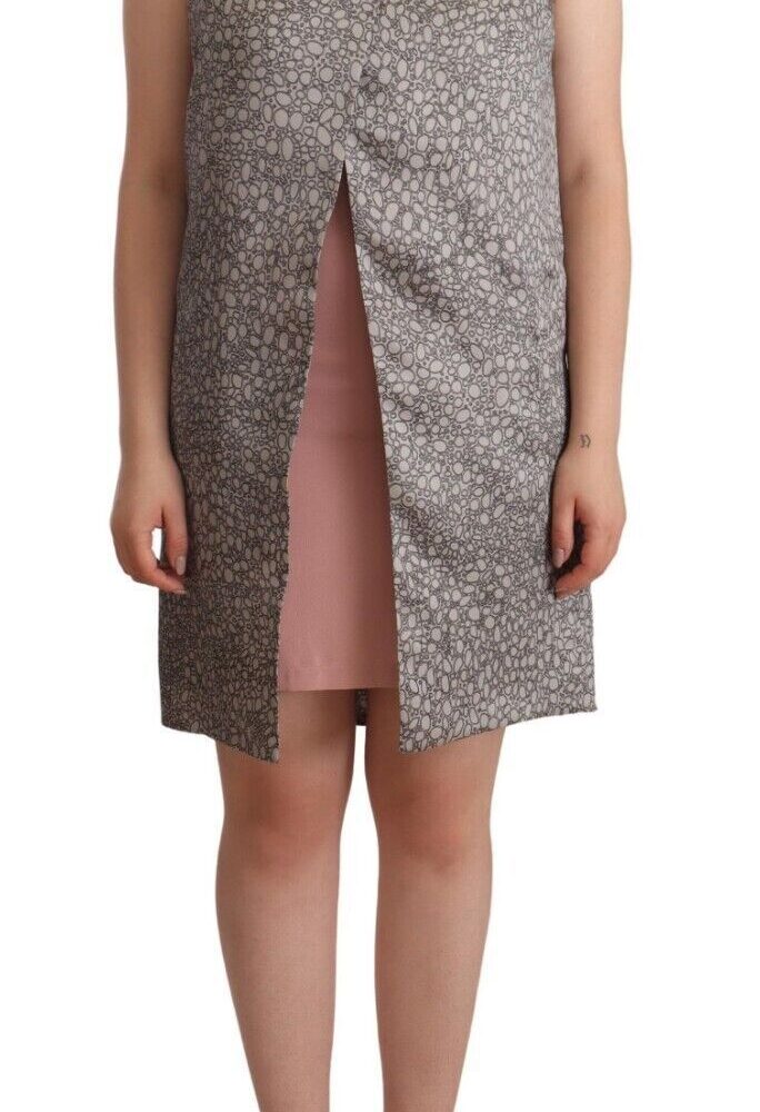 Gray Sleeveless Shift Knee Length Dress