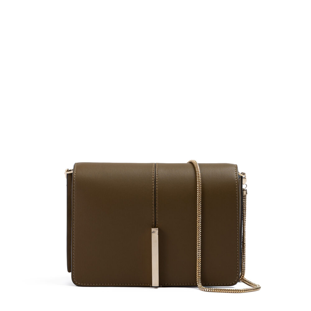 Olive Green Leather Crossbody Bag