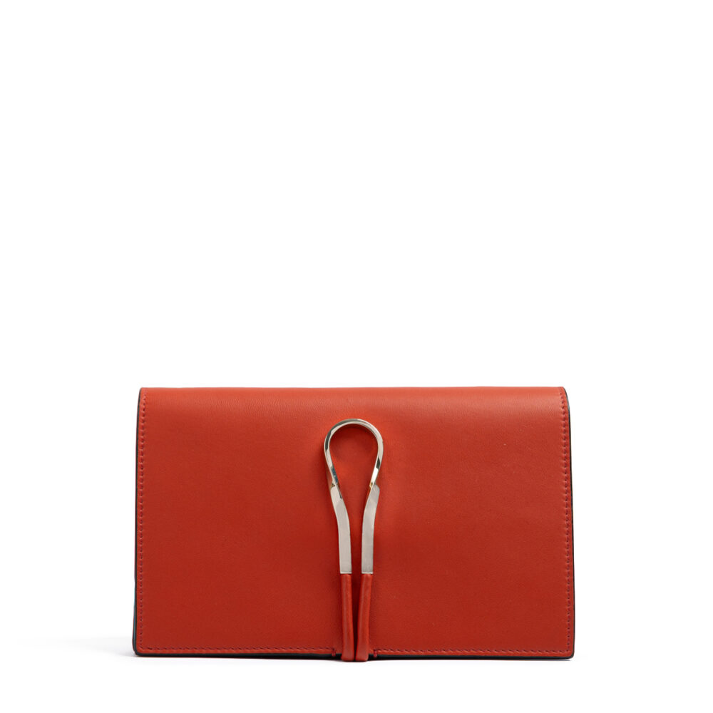 Red Leather Clutch Bag