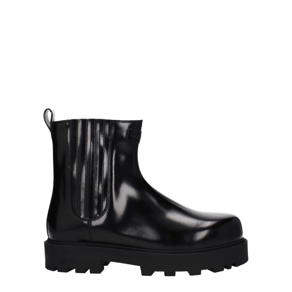Black Leather Ankle Boots