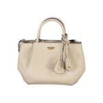Beige Polyethylene Women Handbag