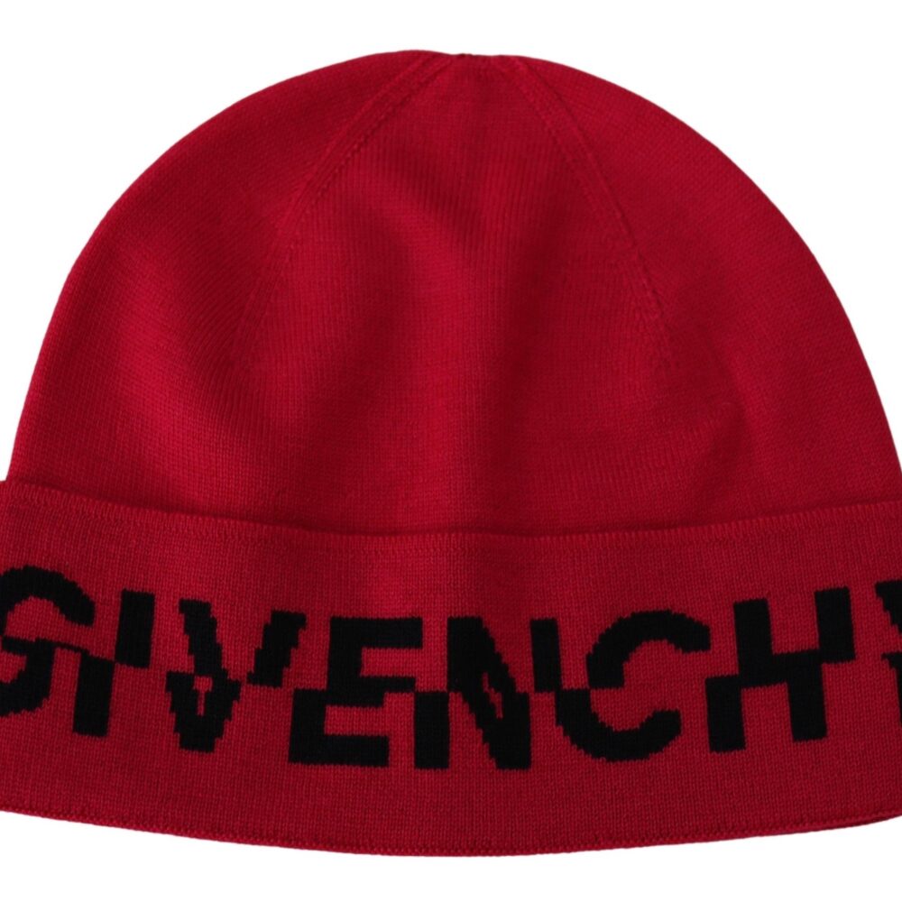 Red Pink Wool Beanie Unisex Men Women Beanie Hat