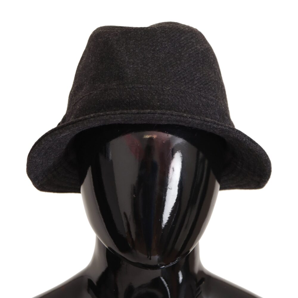 Gray Virgin Wool Logo Fedora Trilby Cappello Hat