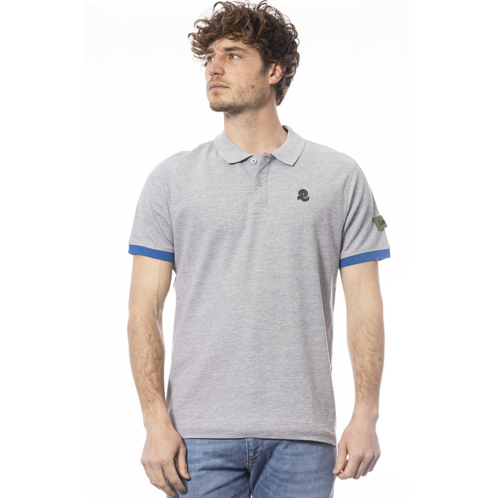 Gray Cotton Mens Polo Shirt