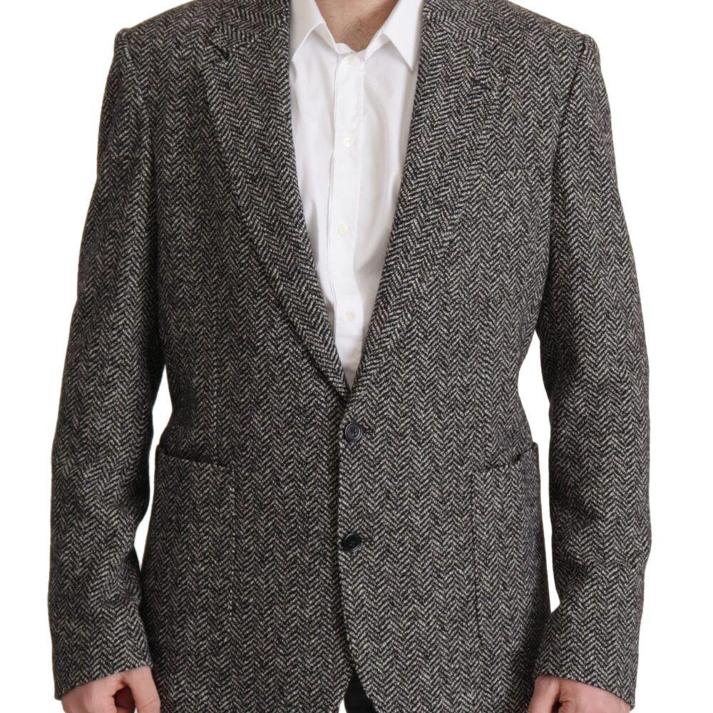 Gray Cotton Single Breasted Fantasy Blazer