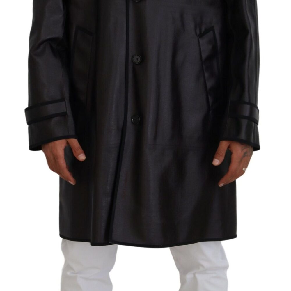 Black Trench Hooded Parka Cotton Jacket