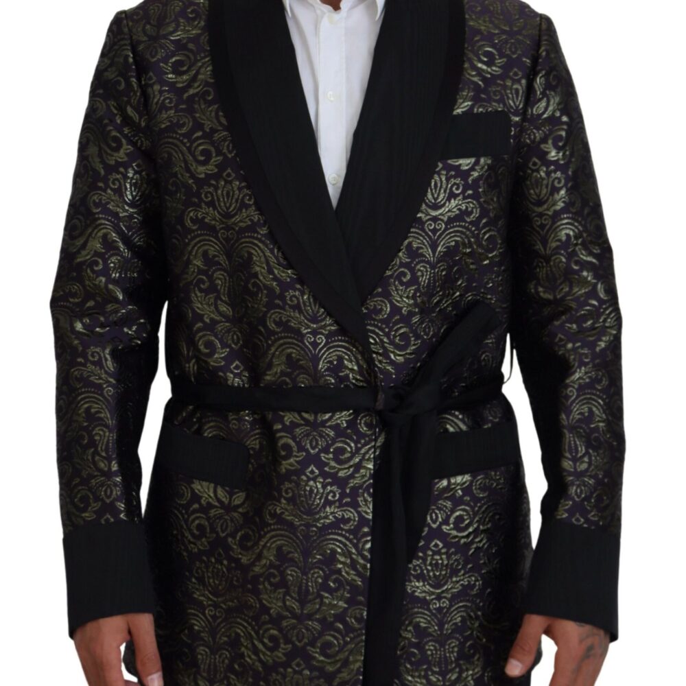 Gold Purple Baroque Jacket Blazer Robe