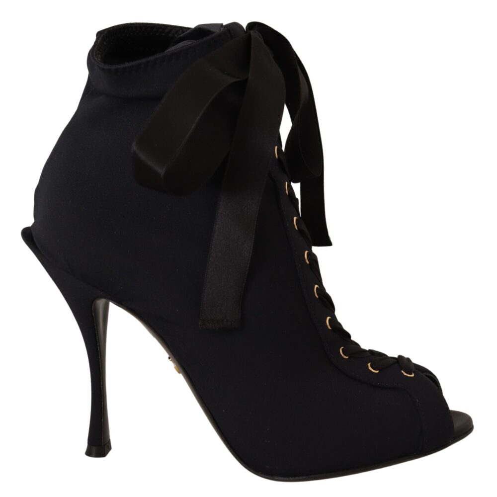 Black Stretch Short Ankle Boots Shoes