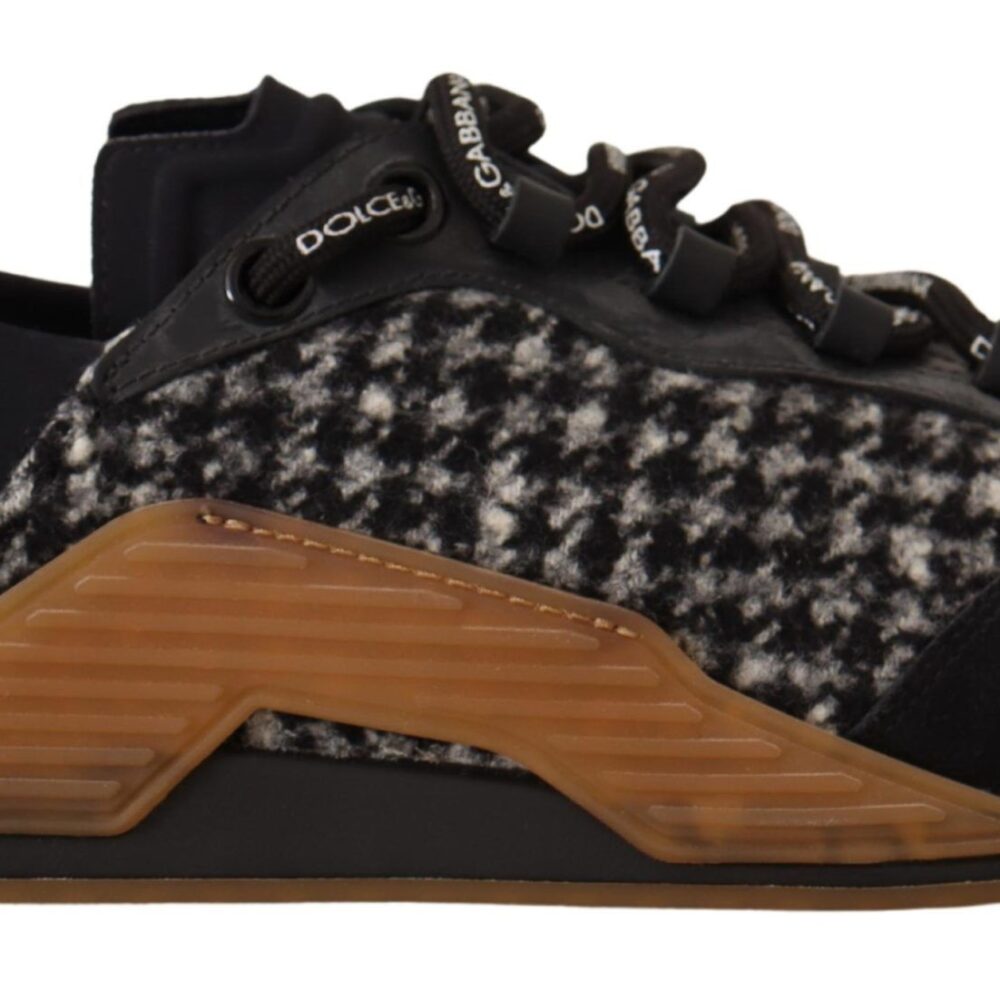 Black White Fabric Lace Up NS1 Sneakers
