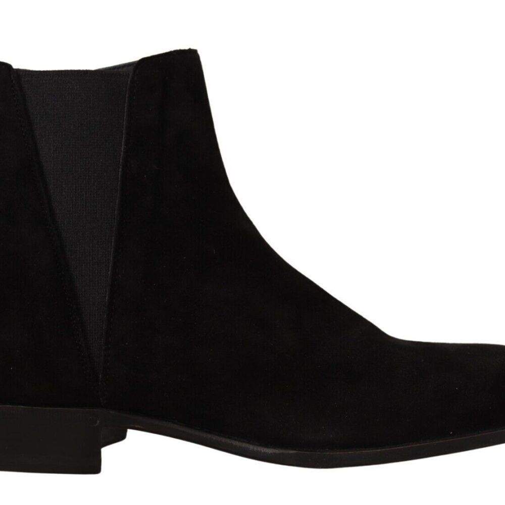 Black Suede Leather Chelsea Mens Boots Shoes