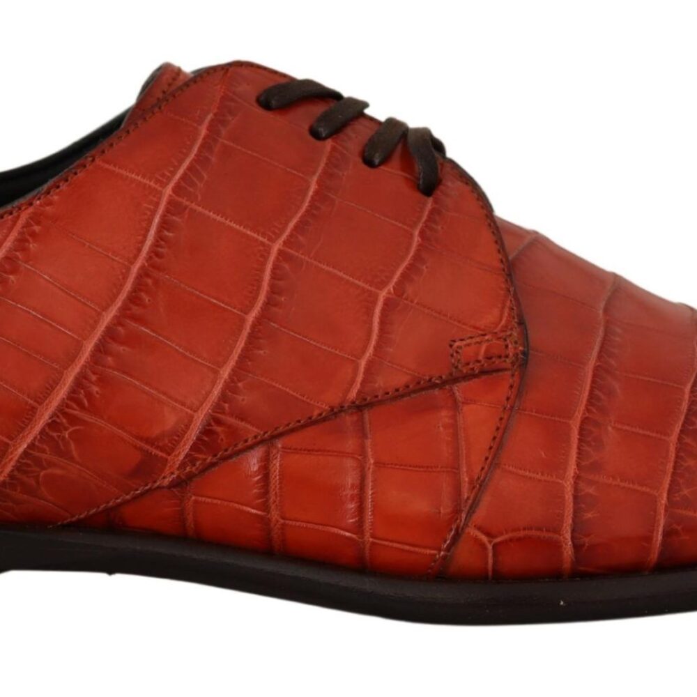 Orange Exotic Leather Dress Derby Shoes