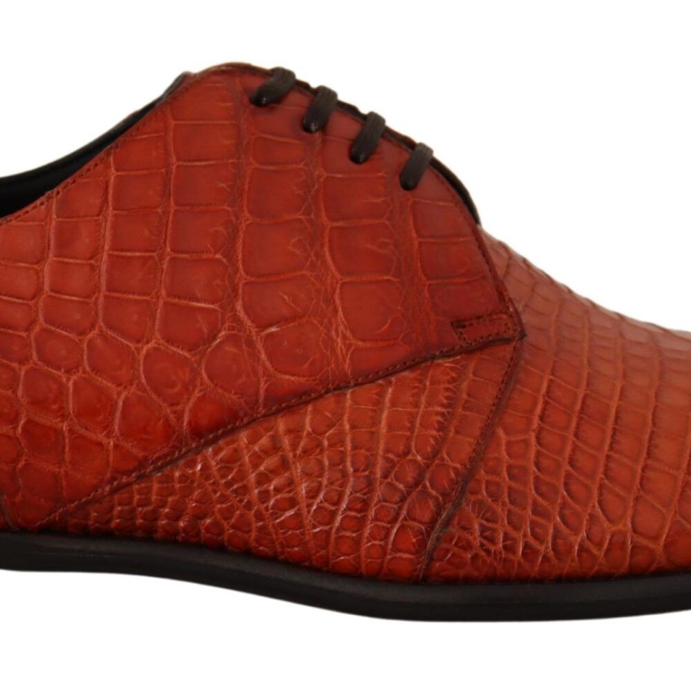 Orange Exotic Leather Dress Derby Shoes